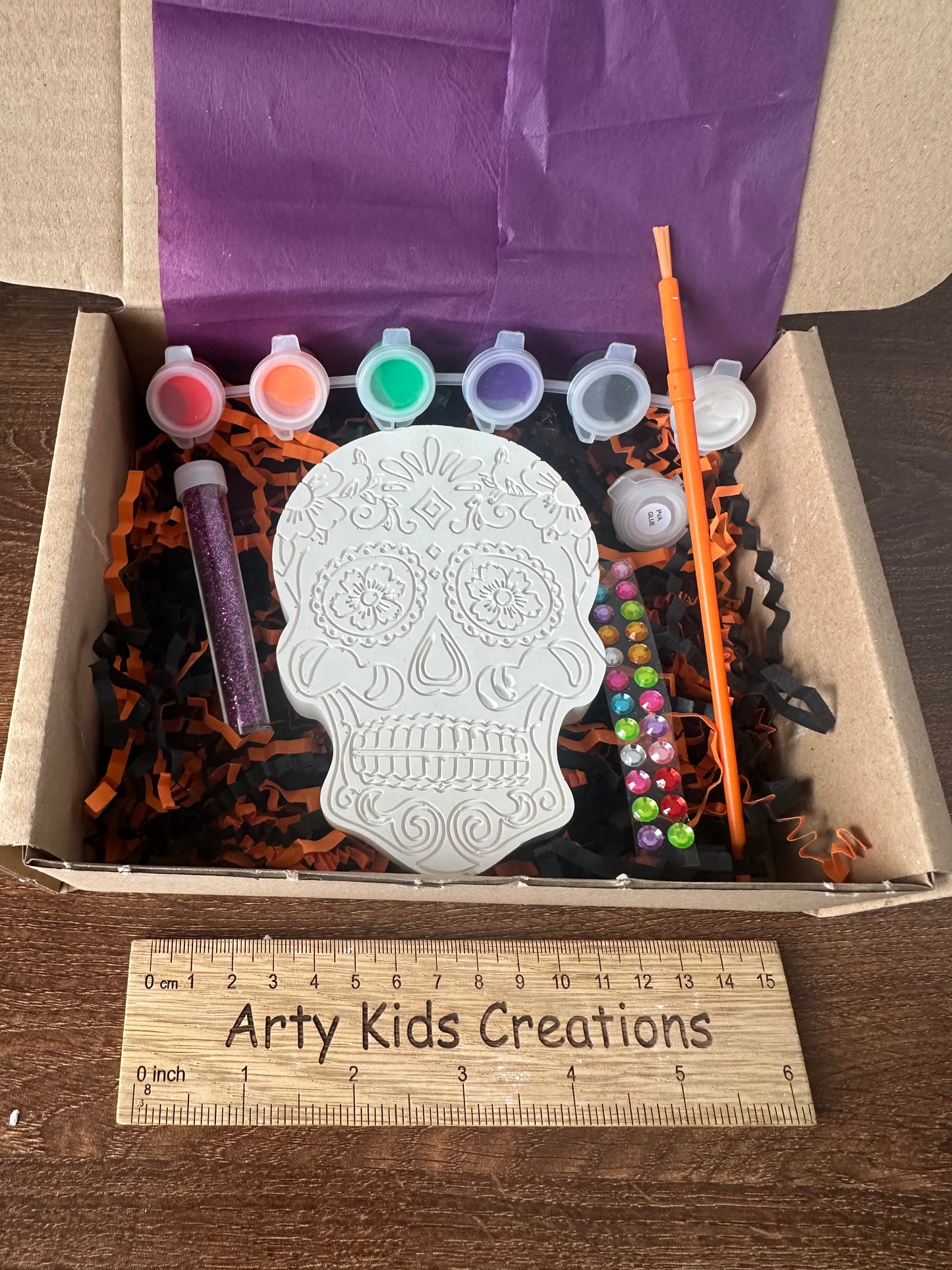 Paint Your Own Day of the Dead Figure. - Handmade Craft Kit for Children - trick or treat~ Halloween