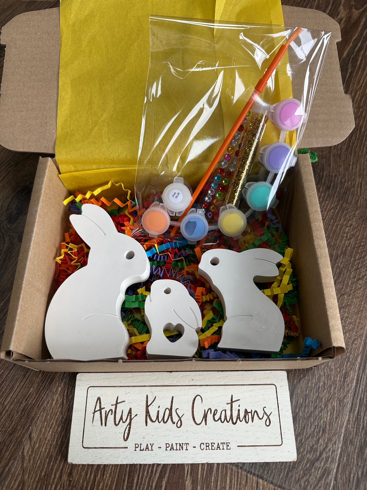 Paint Your Own Hugging Easter Bunny Figure Set