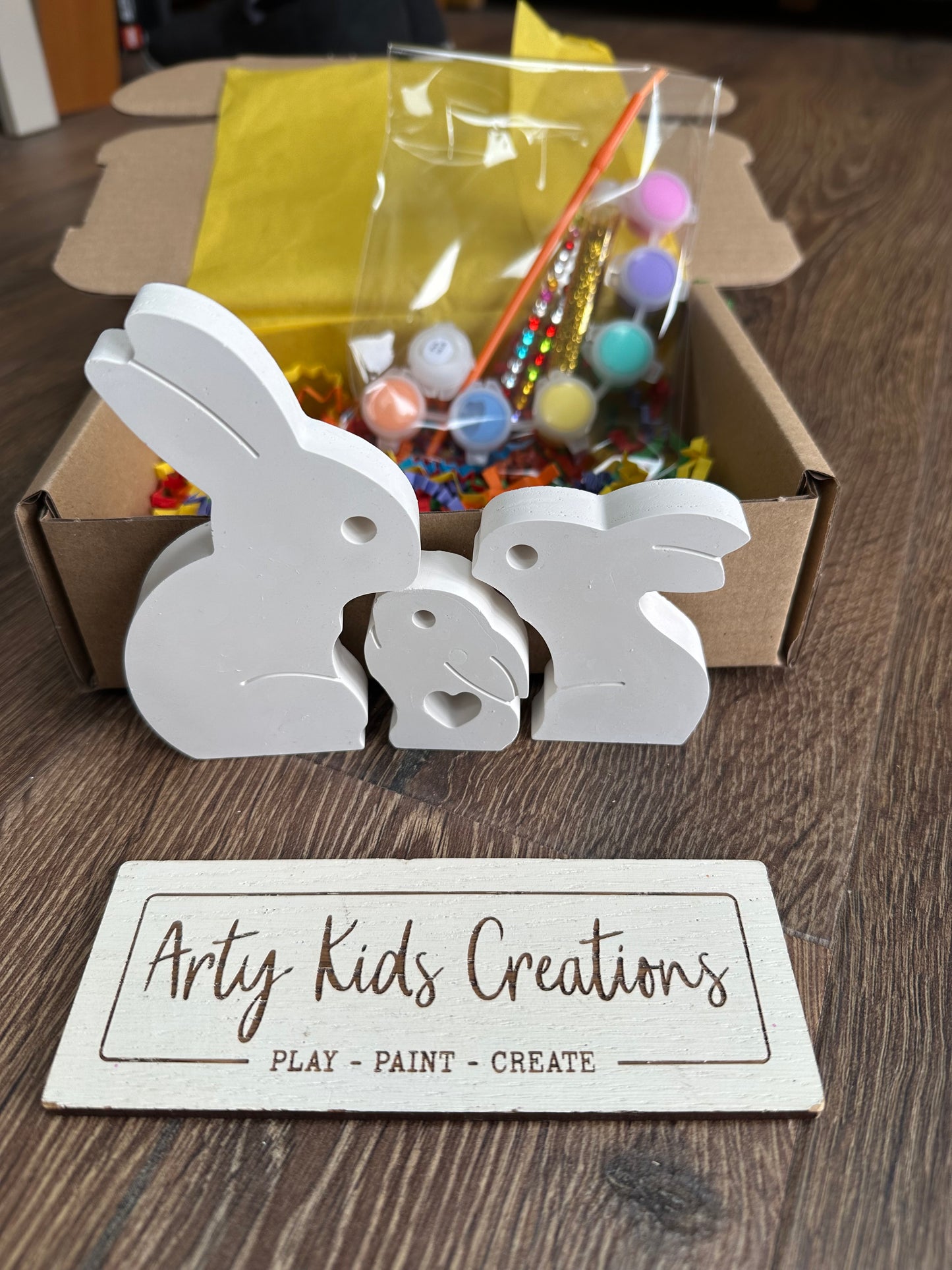 Paint Your Own Hugging Easter Bunny Figure Set