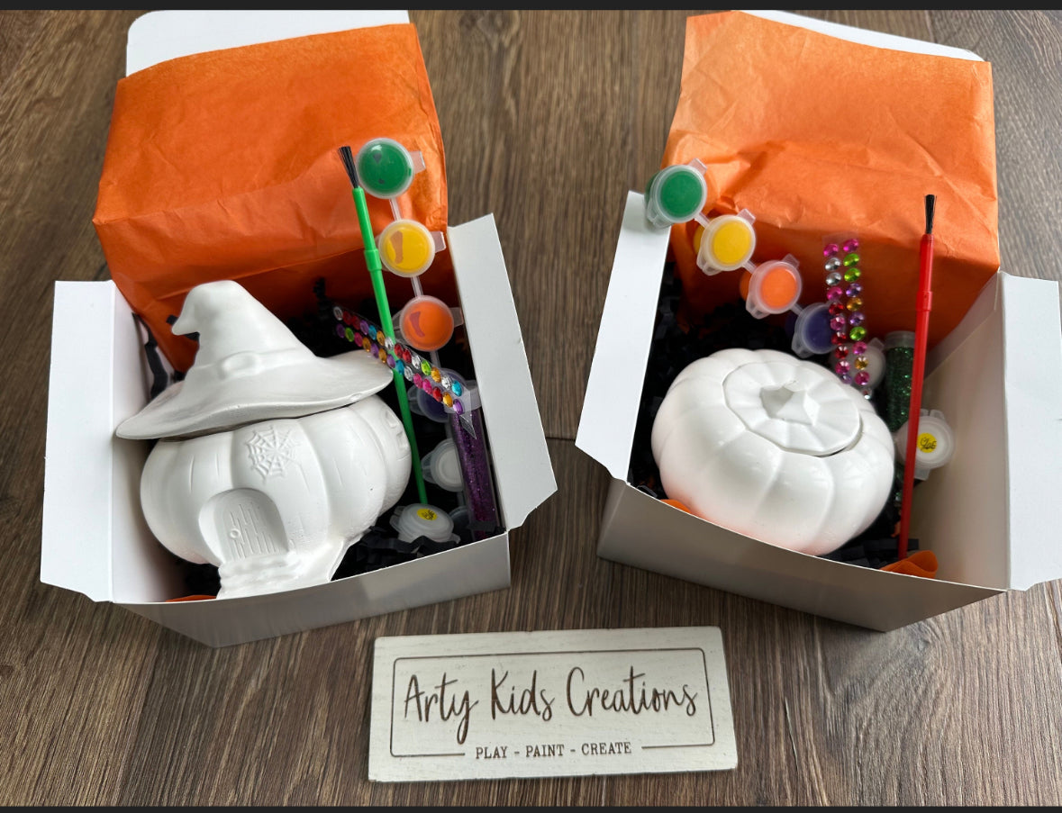 Paint Your Own Pumpkin/ Witch Trinket Box- Pot~ Hobby~ Children’s crafts~ Party Favours~ Halloween
