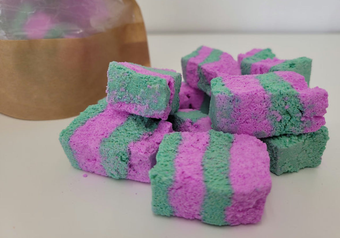 Fairy Wishes and Kisses Fizzy Bath Rocks~ pink prosecco, peonies, and amber