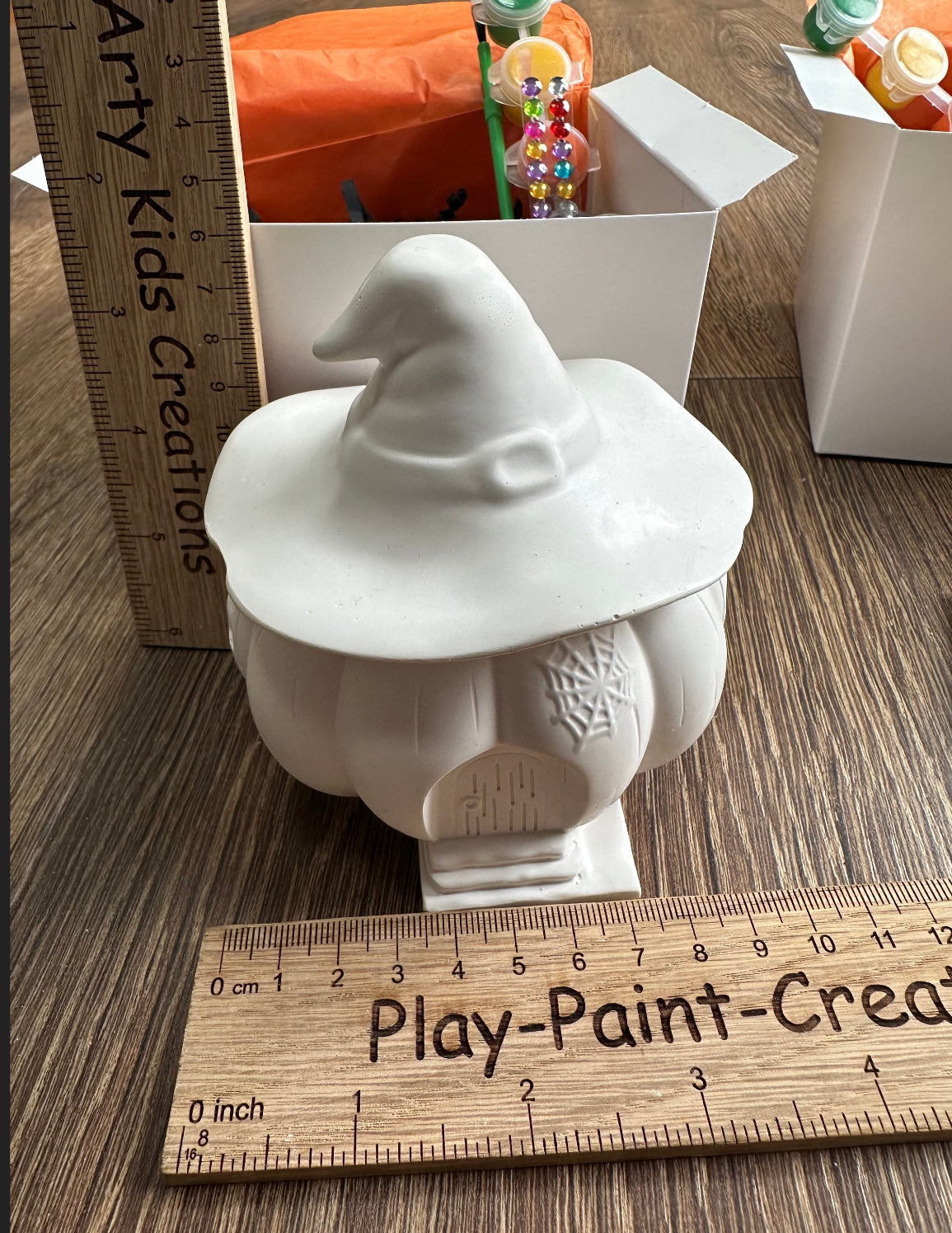 Paint Your Own Pumpkin/ Witch Trinket Box- Pot~ Hobby~ Children’s crafts~ Party Favours~ Halloween