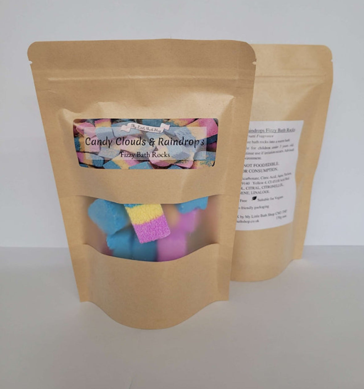 Candy Clouds & Raindrops Fizzy Bath Rocks~ tutti frutti fragrance