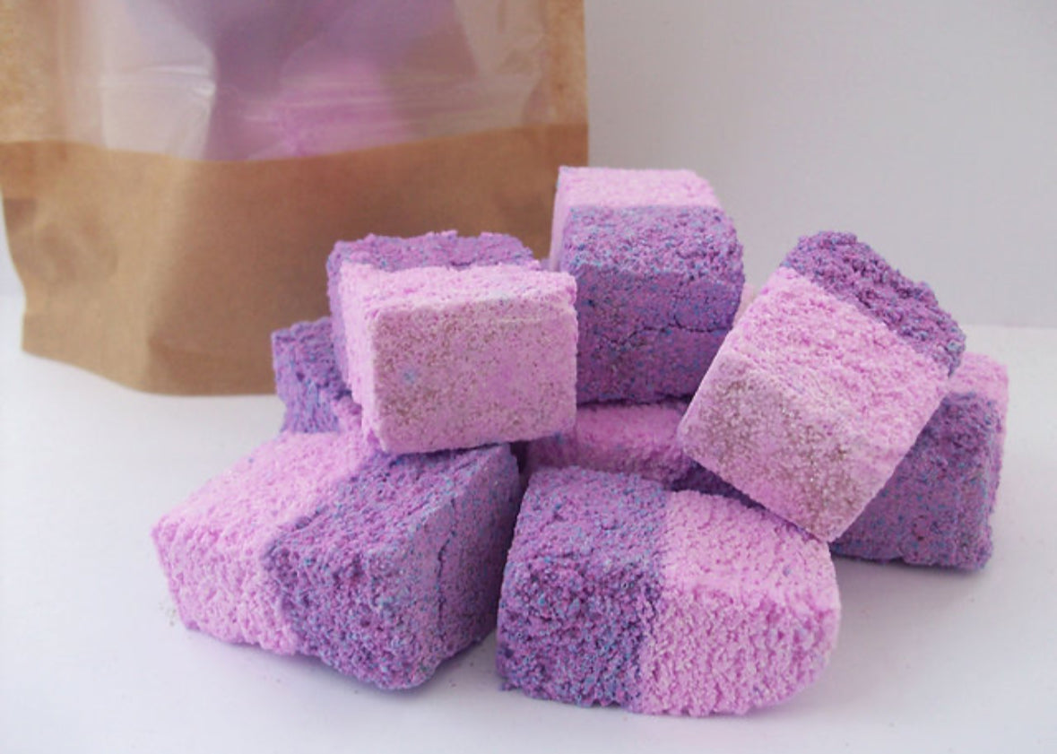 Unicorn Sparkle Fizzy Bath Rocks~ Parma violets, rose, jasmine and lily fragrance