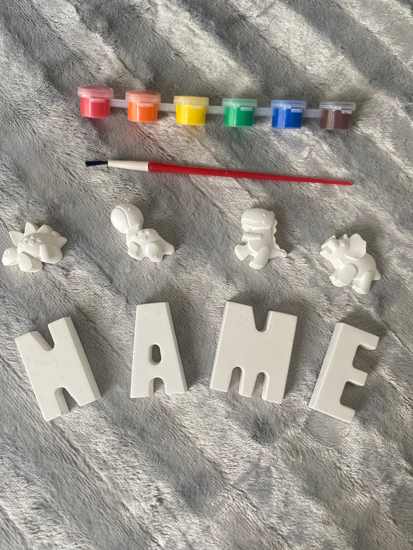 Personalised Paint Your Own Name, craft set, Shapes Dinosaur Unicorn, rainbow, heart , Kids Crafts, Birthday, Stocking Filler, painting kit