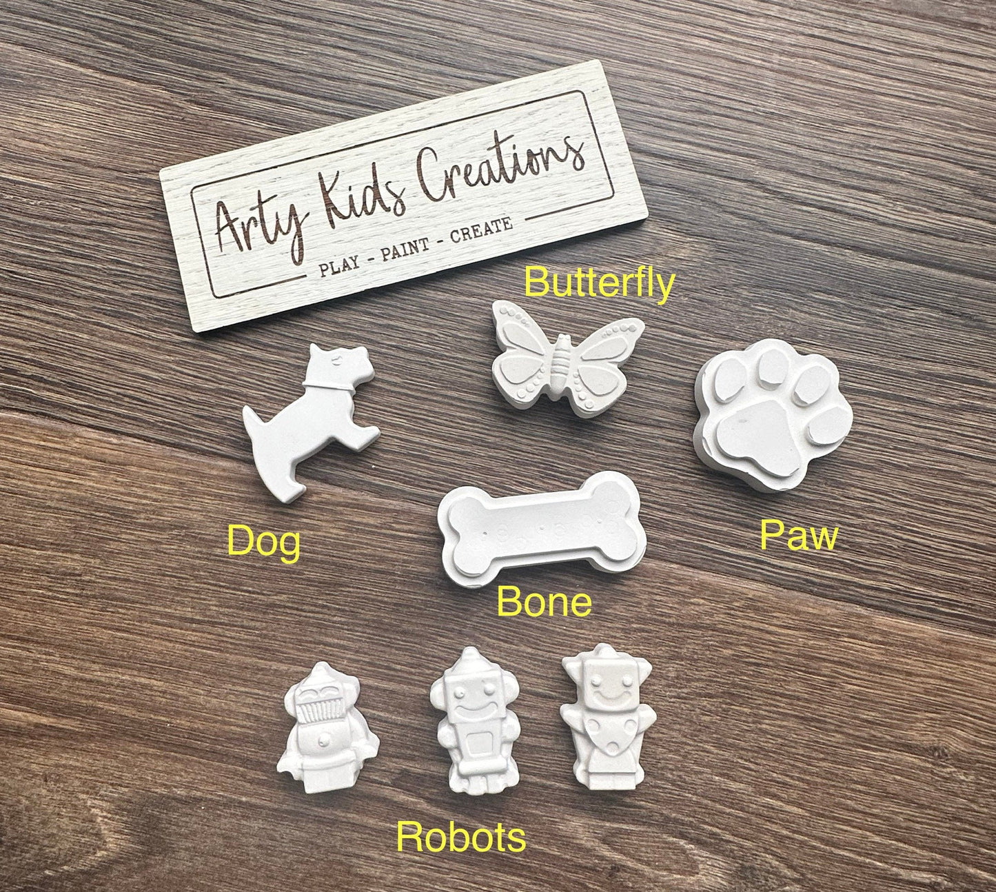 Personalised Paint Your Own Name, craft set, Shapes Dinosaur Unicorn, rainbow, heart , Kids Crafts, Birthday, Stocking Filler, painting kit