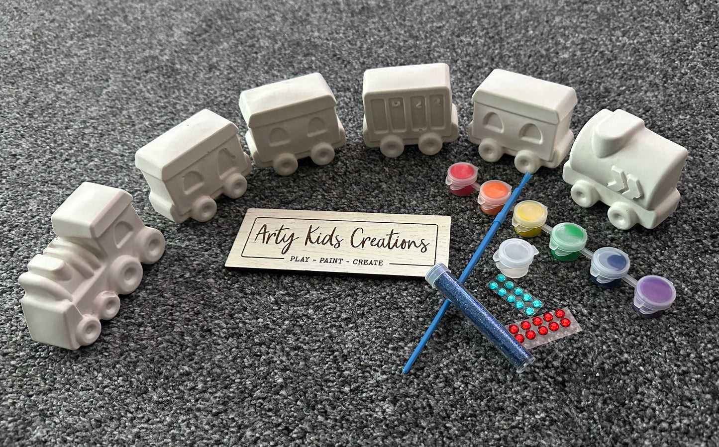 Paint Your Own Train Set ~ Craft set~ gift~ party favour ~rainy day activity ~ hobby