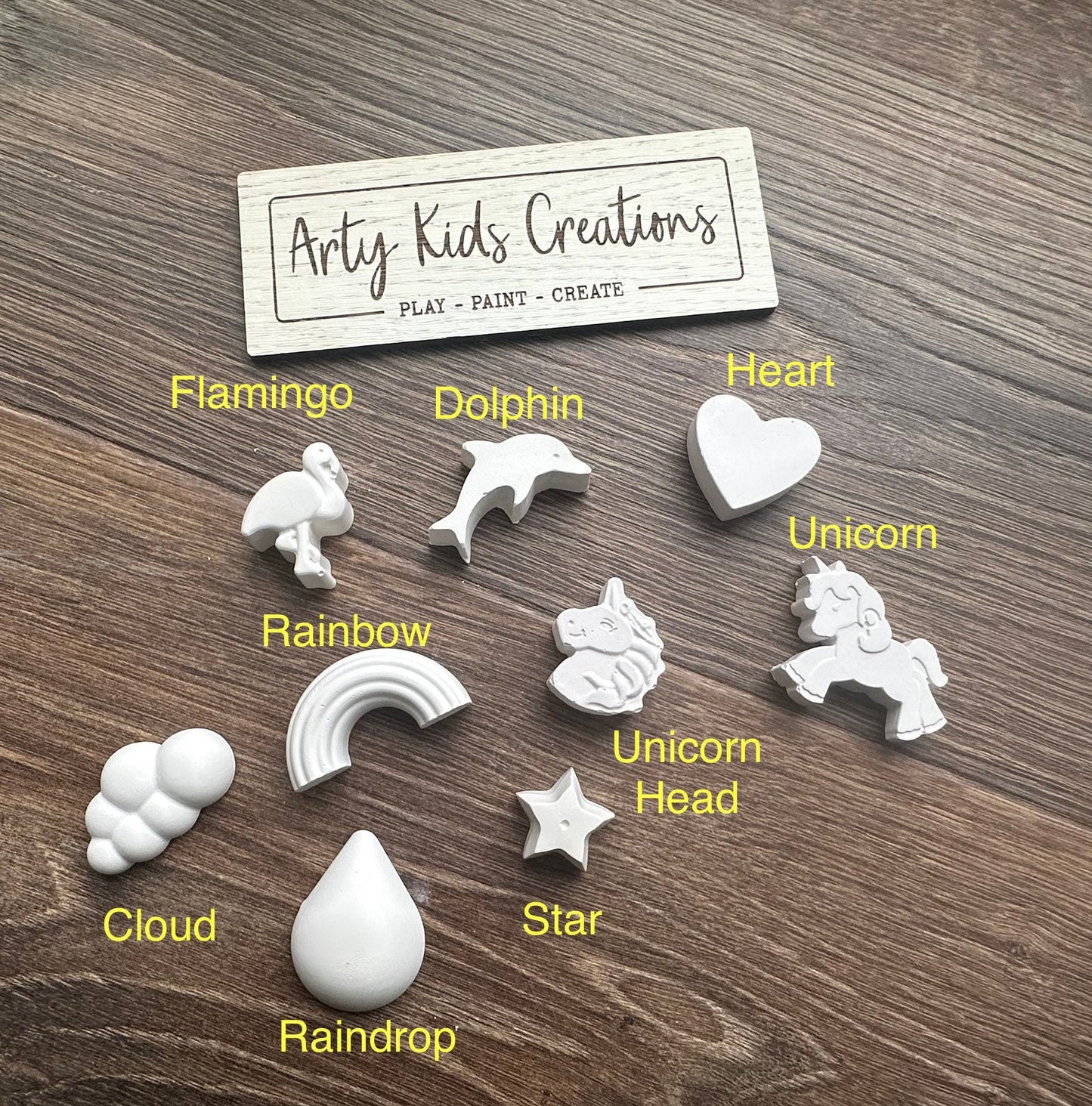 Personalised Paint Your Own Name, craft set, Shapes Dinosaur Unicorn, rainbow, heart , Kids Crafts, Birthday, Stocking Filler, painting kit