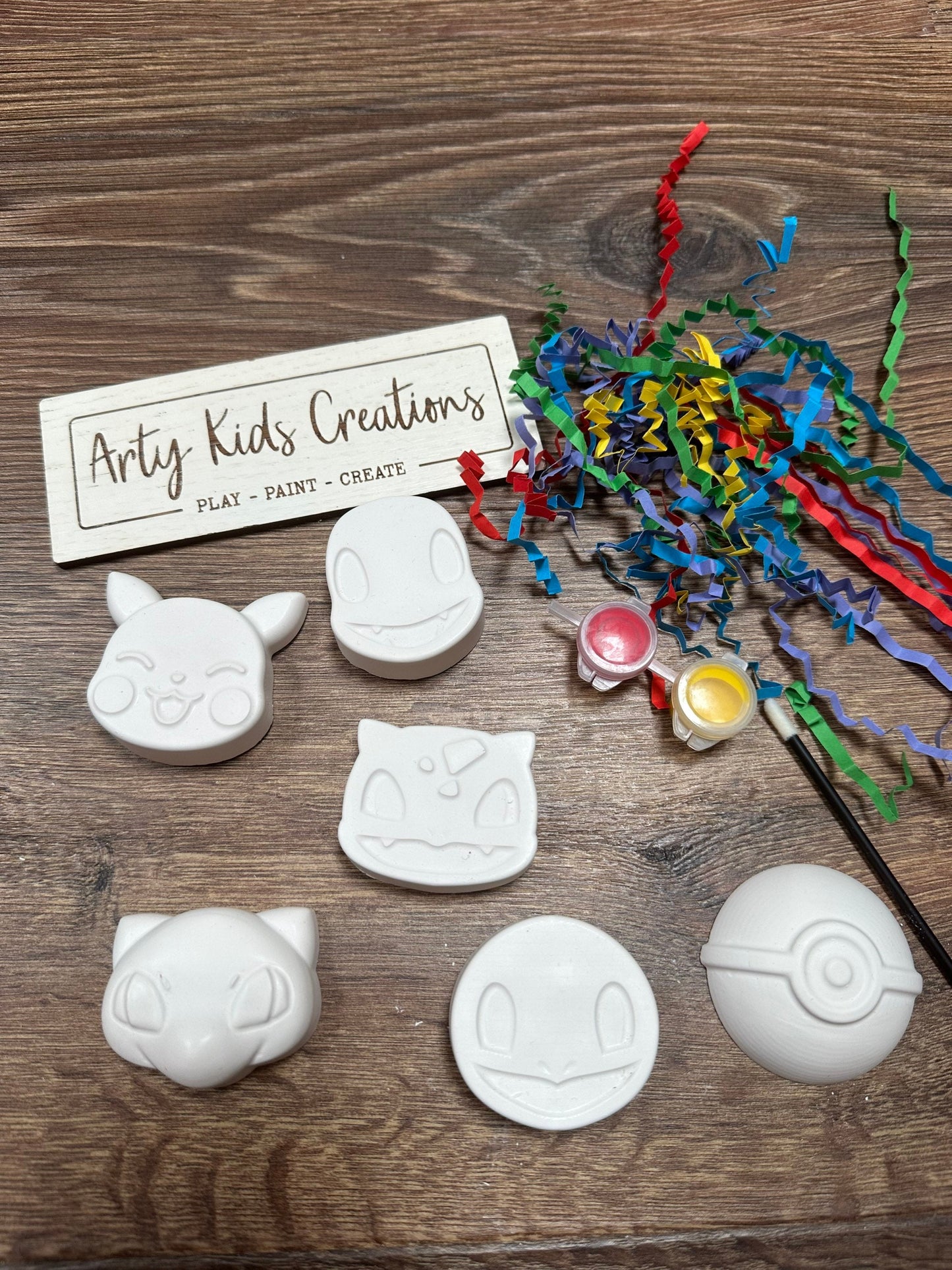 Paint Your Own Mini Pikemon ~ Party Favour ~ Hobby ~ Party Bag~ Pika ~Pokemo~ Paint Kit~ Childrens Party Favours~ Magnet Option