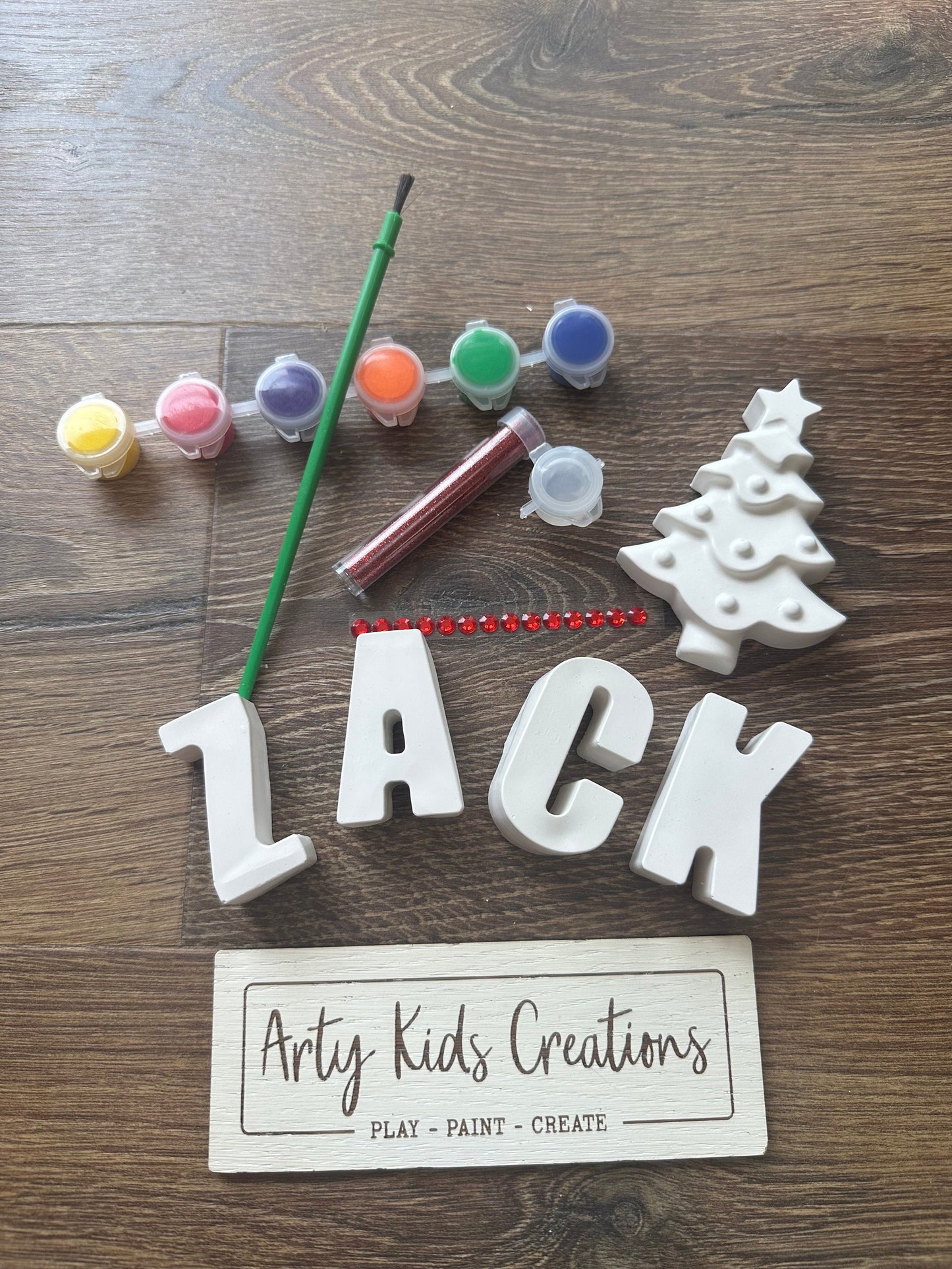 Paint Your Own Name Kit Chritmas Edition ~Personalised ~ Kids Craft Set ~ Handmade ~ Christmas Eve Box ~ Stocking Filler~ Xmas Crafts
