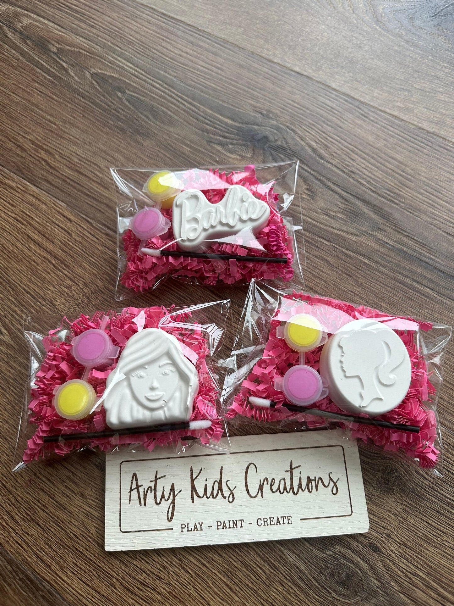 Paint Your Own Mini Fashion Doll ~ Party Favour ~ Hobby ~ Party Bag~ Pink Girl ~ B World~ Blonde Doll~ Magnet Option