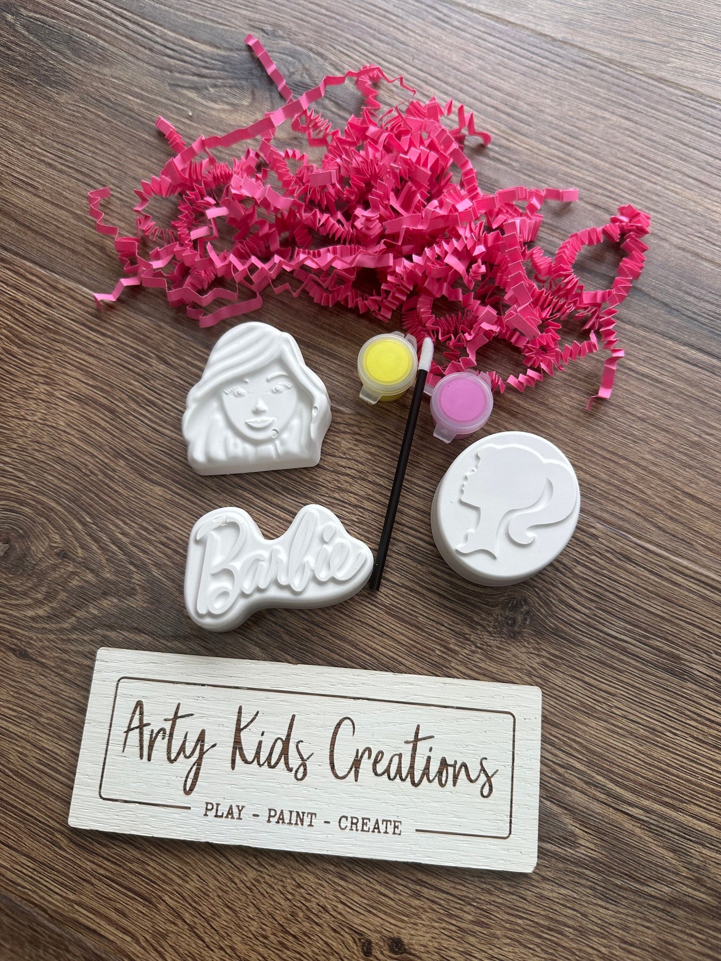 Paint Your Own Mini Fashion Doll ~ Party Favour ~ Hobby ~ Party Bag~ Pink Girl ~ B World~ Blonde Doll~ Magnet Option