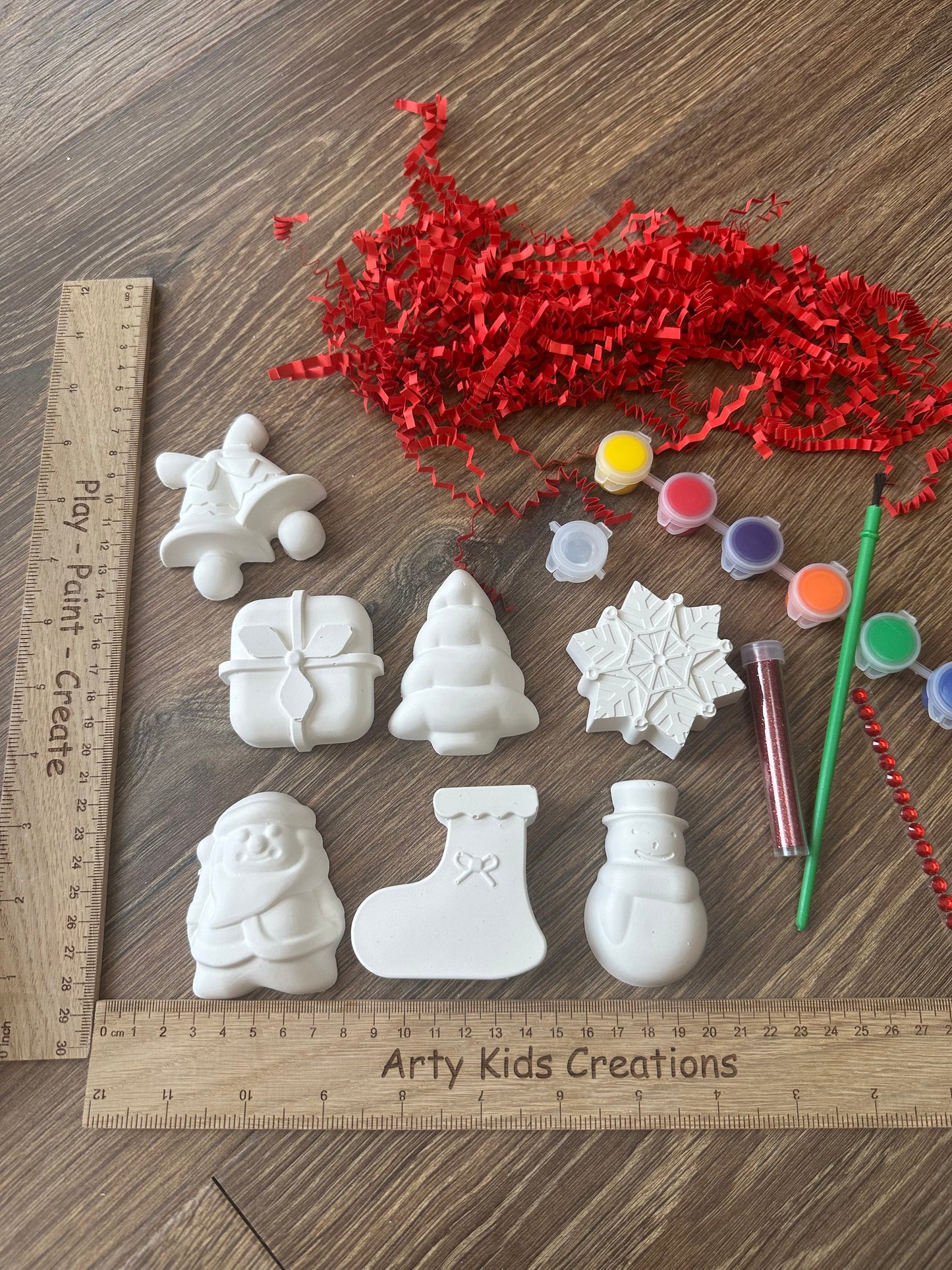 Paint Your Own Christmas Craft Set ~ Snowman~ Present ~ Christmas Tree ~ Snowflake ~ Stocking Filler ~ Xmas Eve Box