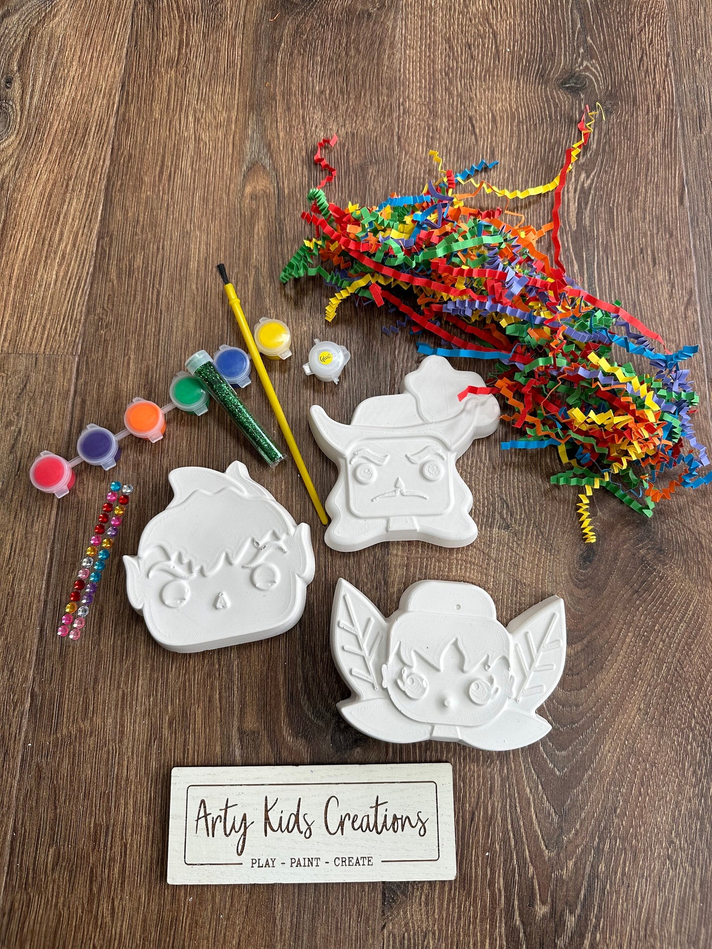 Paint Your Own Peter Pan, Tinkerbell and Hook Inspired Gift Set ~ Gift ~ Stocking Filler ~ Rainy Day Activity ~Hobby~ Craft Kit~ Neverland~