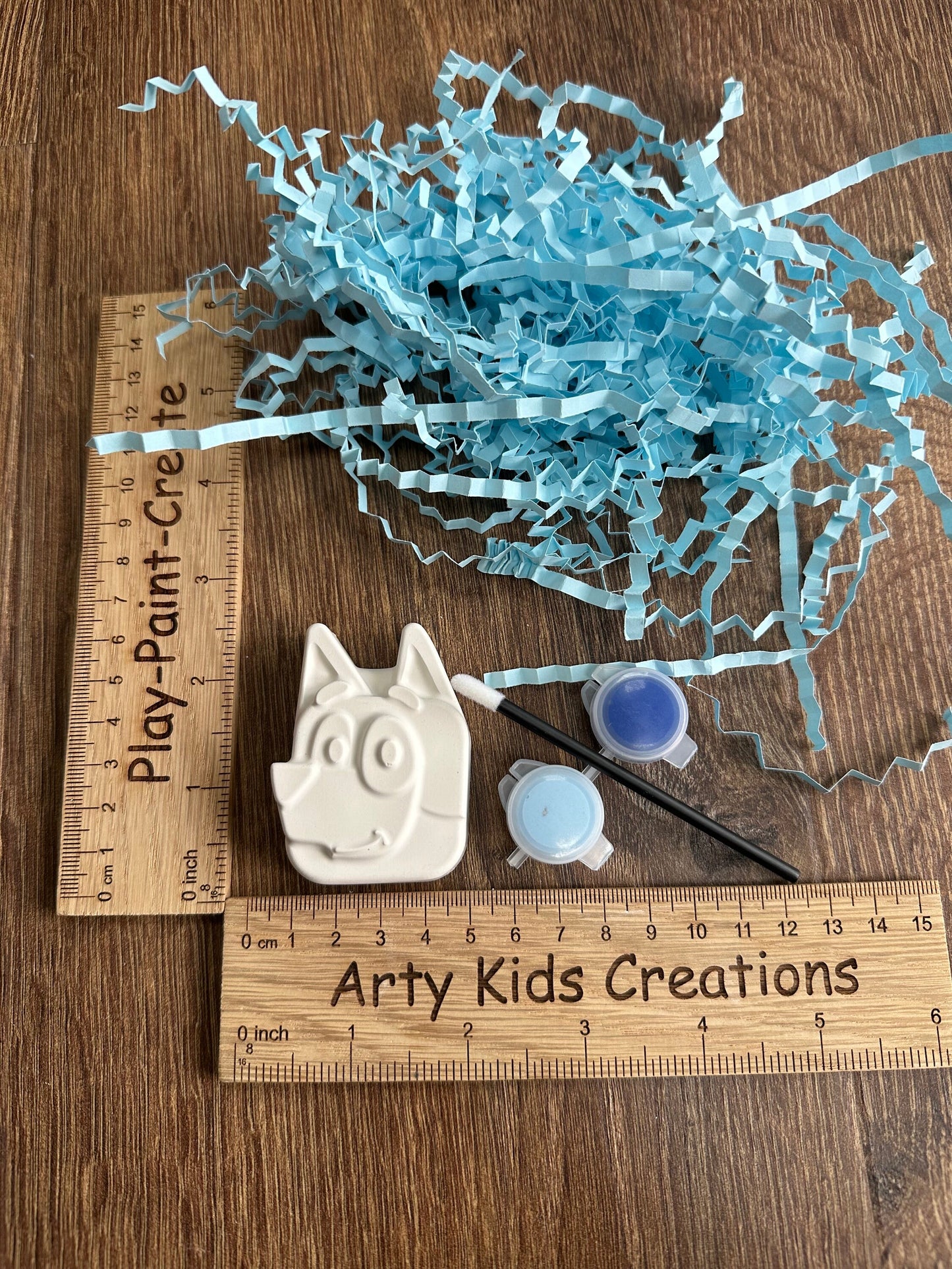Paint Your Own Mini Blue Dog  Party Favour ~ Hobby ~ Party Bag ~ Rainy Day Activity~ Magnet Option