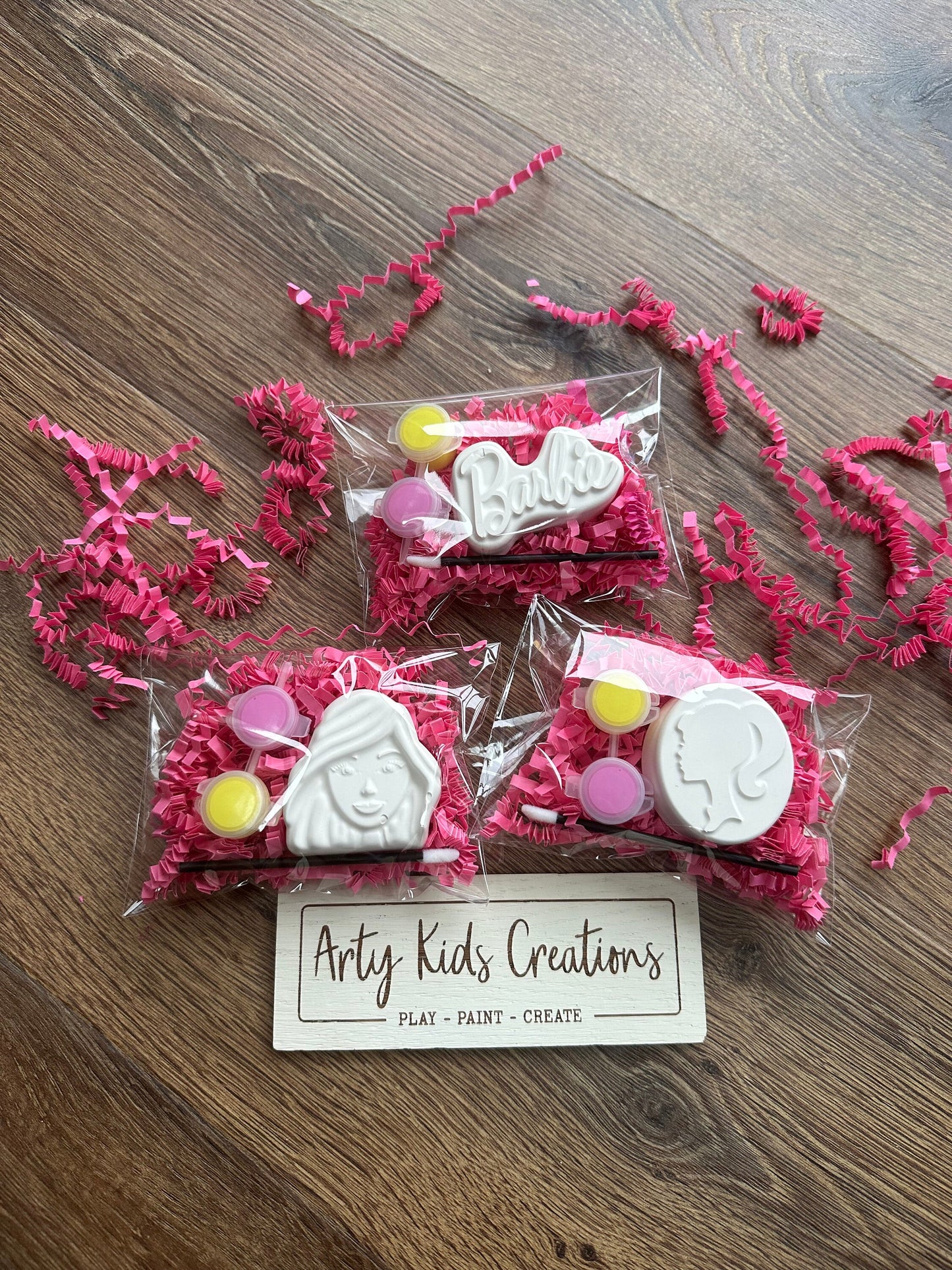 Paint Your Own Mini Fashion Doll ~ Party Favour ~ Hobby ~ Party Bag~ Pink Girl ~ B World~ Blonde Doll~ Magnet Option