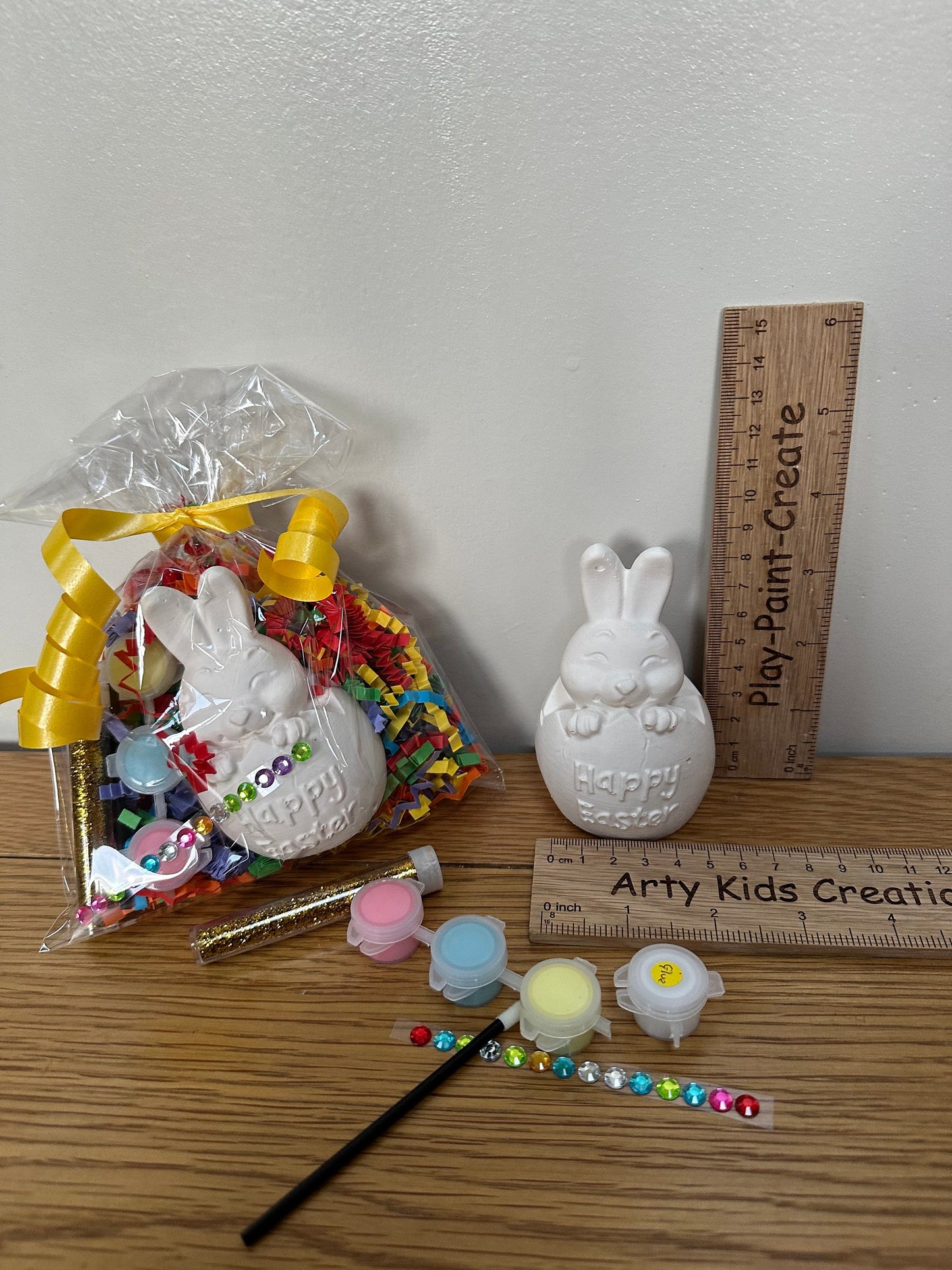 Paint Your Own Easter Bunny Egg ~Easter Egg Hunt~ Craft Set ~ Gift~ Bunny~ Easter Basket Filler~ Happy Easter~ 3d ~ Freestanding