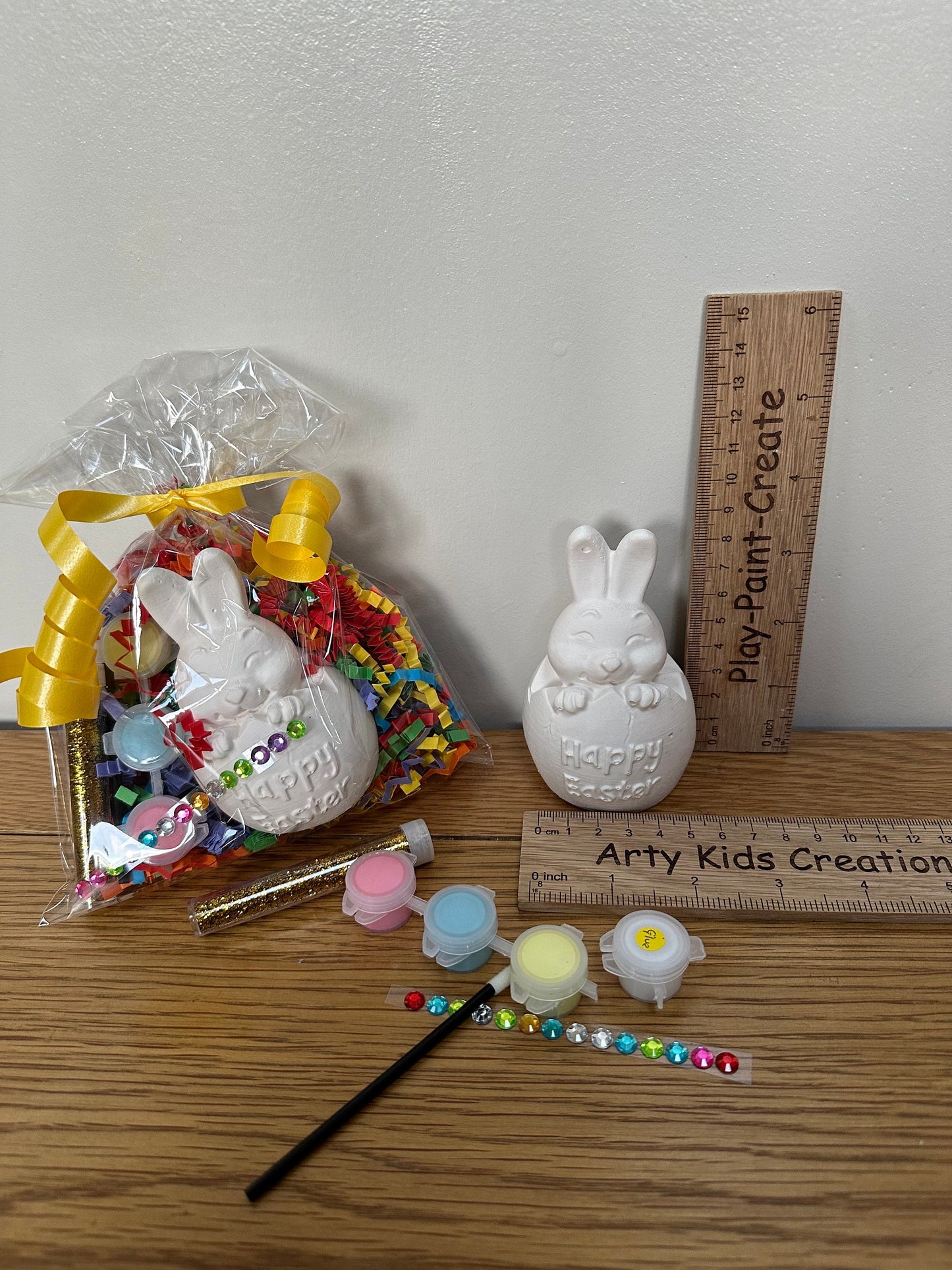 Paint Your Own Easter Bunny Egg ~Easter Egg Hunt~ Craft Set ~ Gift~ Bunny~ Easter Basket Filler~ Happy Easter~ 3d ~ Freestanding