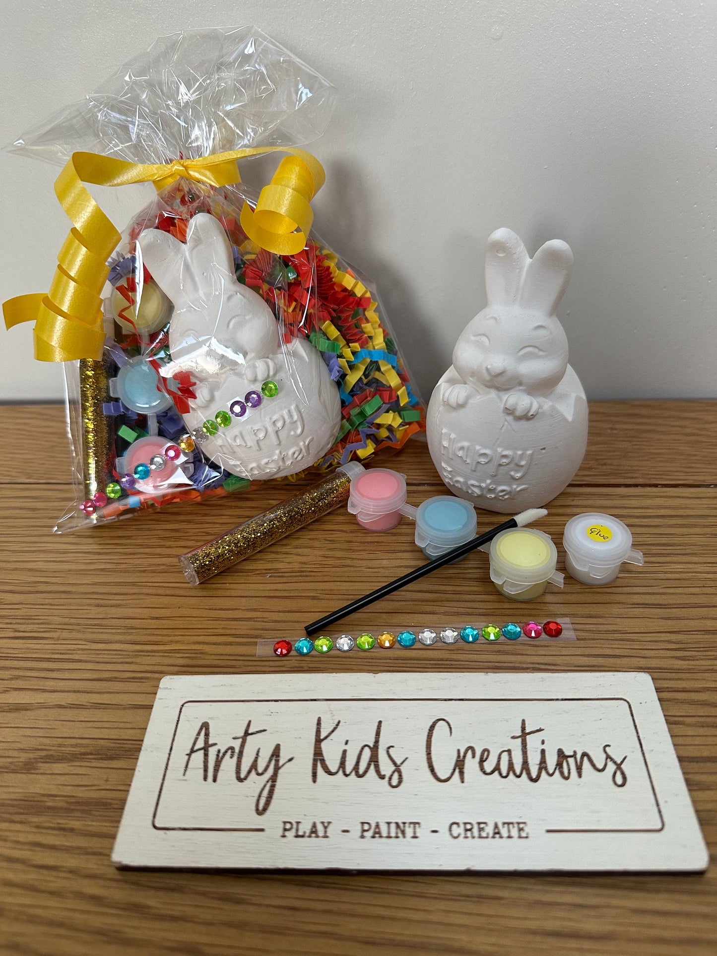 Paint Your Own Easter Bunny Egg ~Easter Egg Hunt~ Craft Set ~ Gift~ Bunny~ Easter Basket Filler~ Happy Easter~ 3d ~ Freestanding