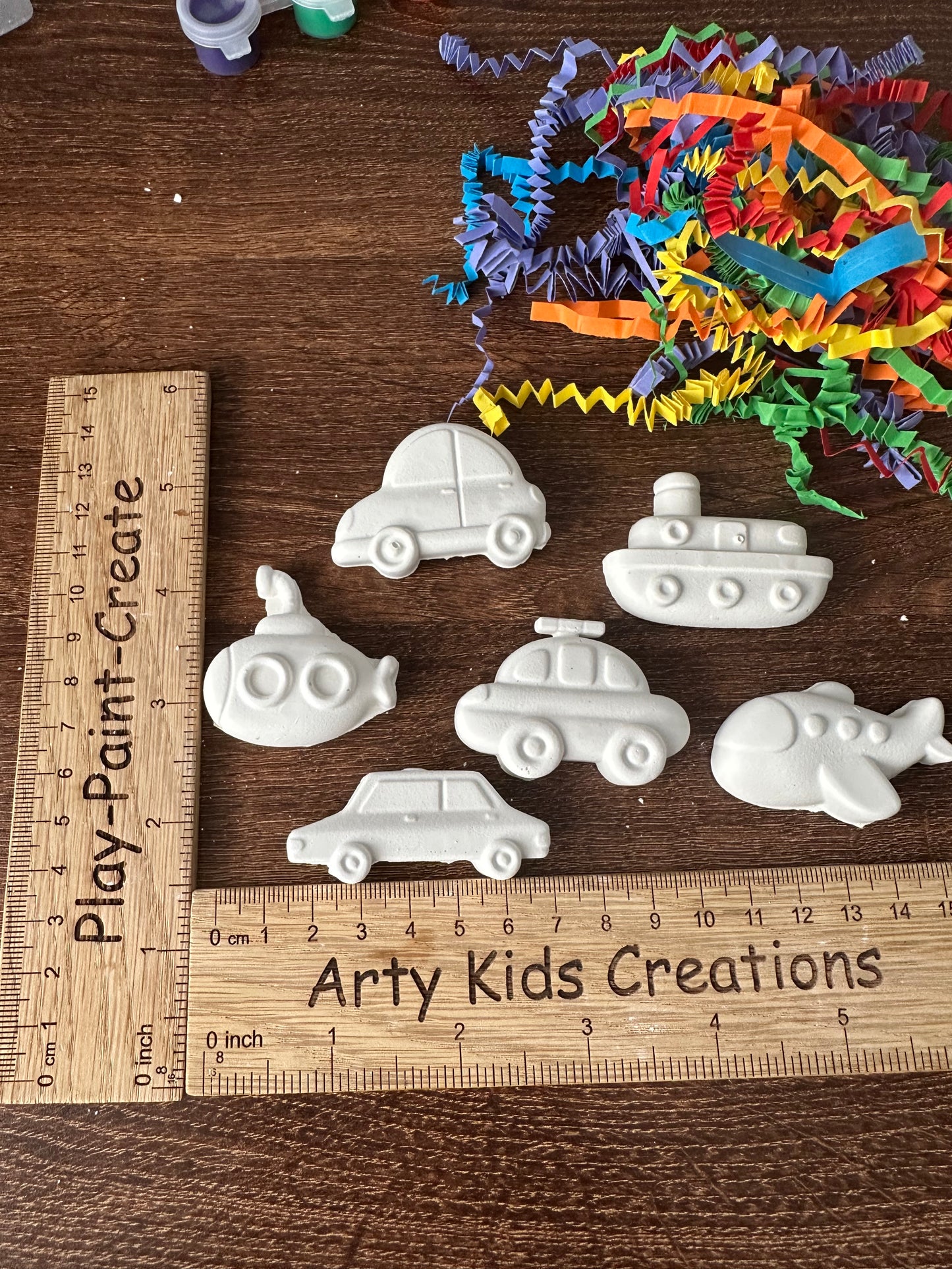 Paint Your Own Mini Transport Themed Party Favour