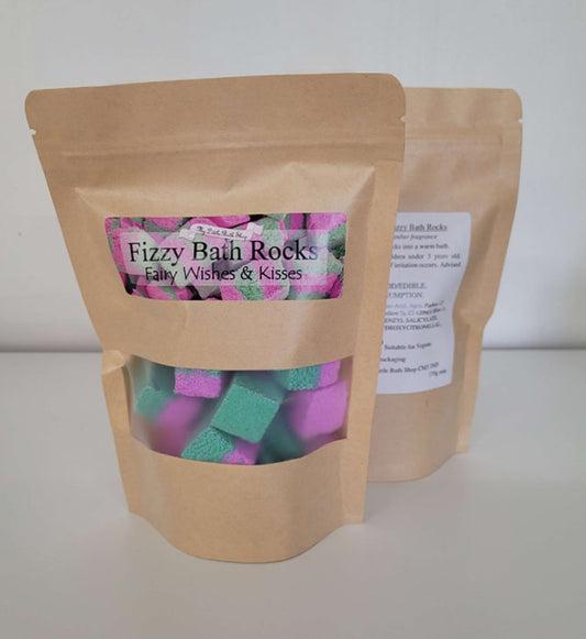 Fairy Wishes and Kisses Fizzy Bath Rocks~ pink prosecco, peonies, and amber