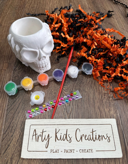 Paint Your Own Skull Pot
