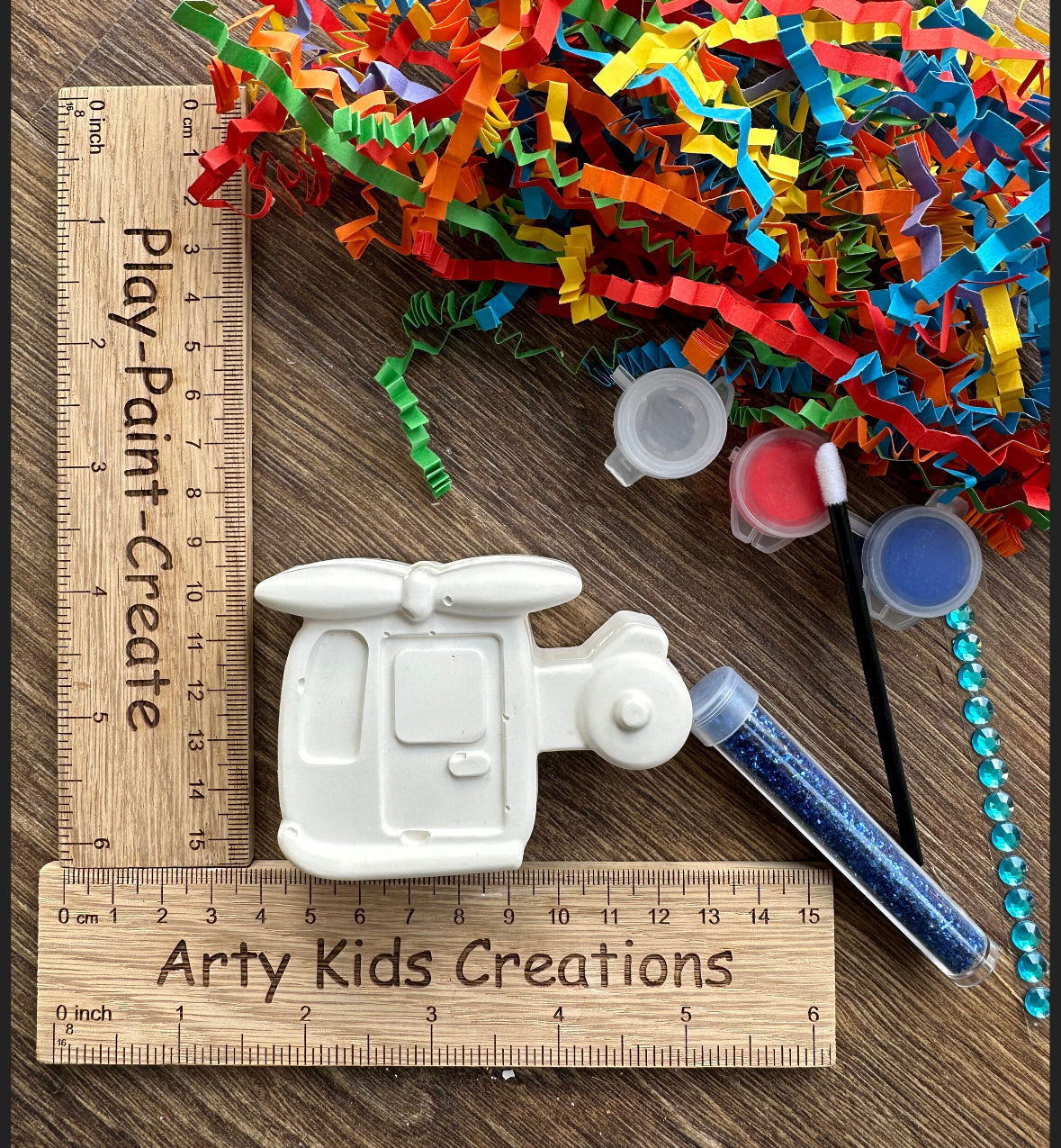 Paint Your Own Transport Craft Set ~ Craft Kit ~ 6 Designs ~ Car ~ Bus ~ Motorbike~ Bus ~ Helicopter ~ Van ~ Childrens Crafts ~ Hobby