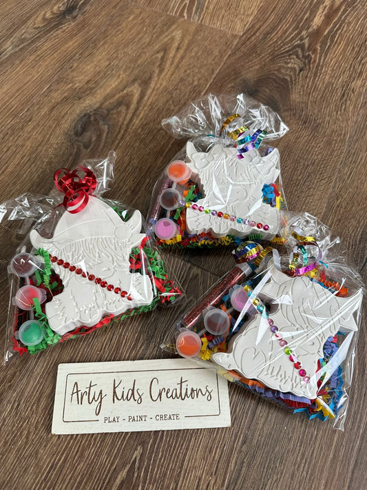 Paint Your Own  Highland Cow Party Favour