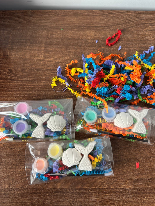 Paint Your Own Mermaid and Shell  Party Favour~ Rainy Day Activity ~ Hobby ~ Craft Kit