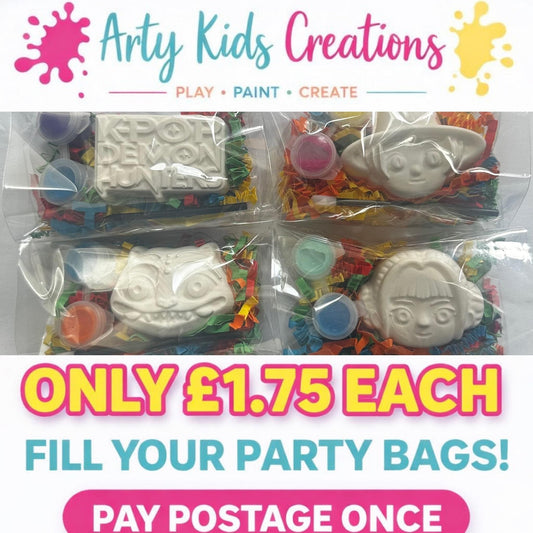 Kpop DIY Paint Your Own Party Favour – Demon Hunter Figurine Craft, Anime Style Art Kit, Gift for Kpop Fans, Creative Hobby Set