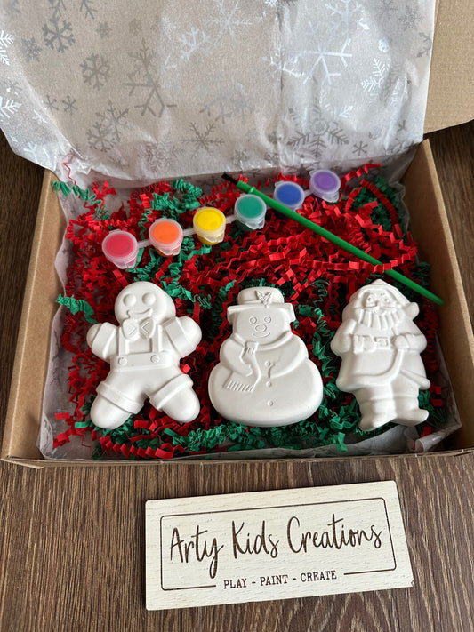 Paint Your Own Christmas Craft Set ~  Santa~ Reindeer ~ Sleigh~ Snowflake~  Snowman~ GingerBread Man~  Xmas Eve box ~ Stocking Filler