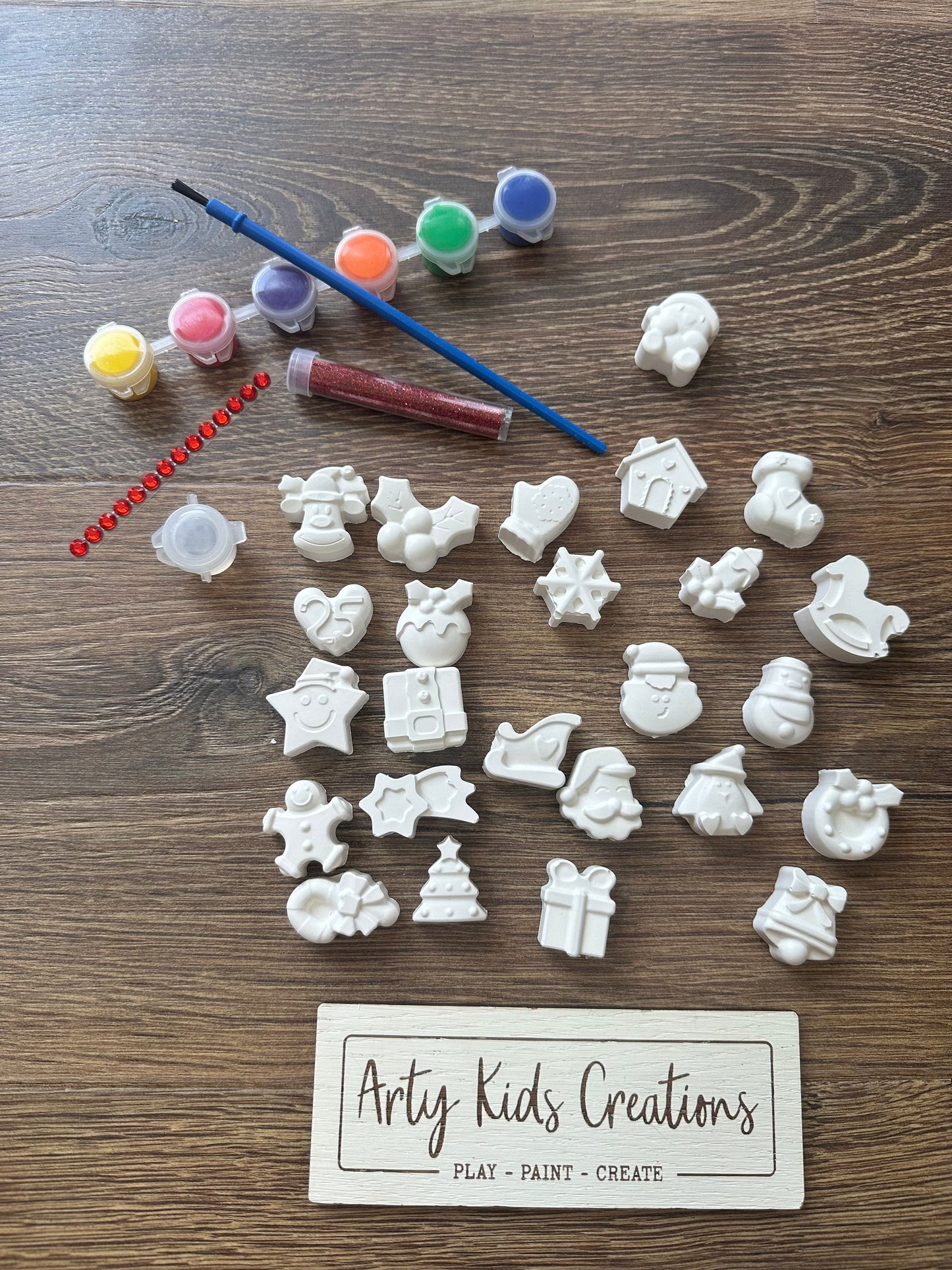 Paint Your Own Advent Calendar ~ Mini Shapes ~ 25 Figures ~ Christmas Countdown~ Xmas Eve Box ~ Stocking Filler