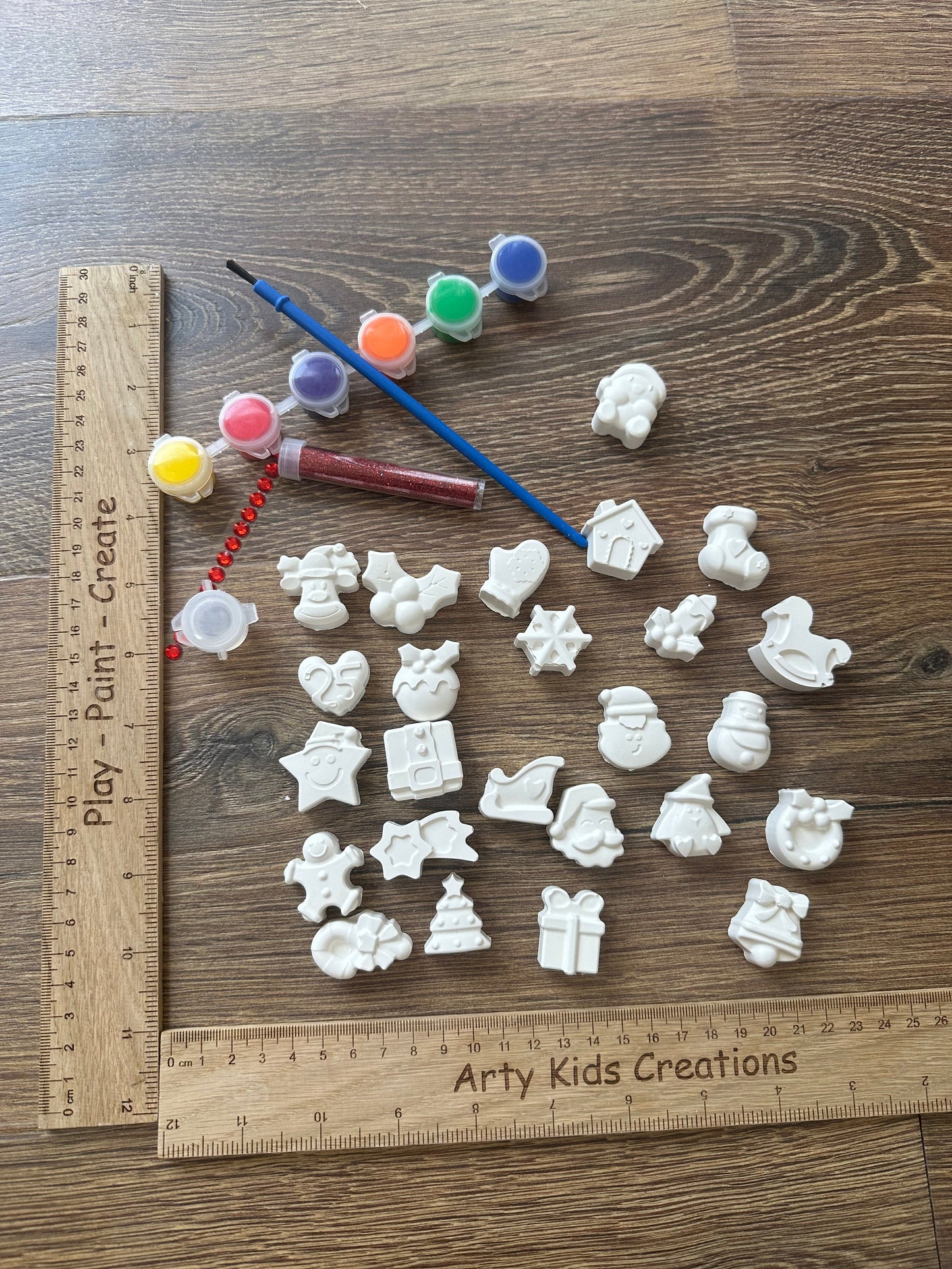 Paint Your Own Advent Calendar ~ Mini Shapes ~ 25 Figures ~ Christmas Countdown~ Xmas Eve Box ~ Stocking Filler