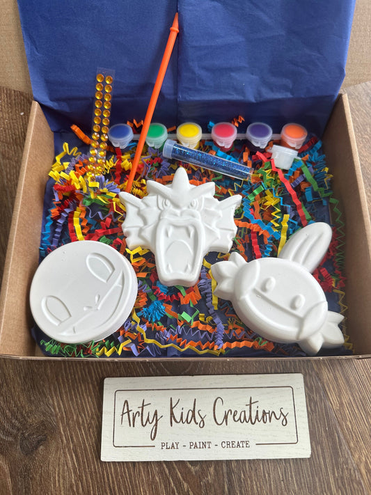 Paint Your Own Pikemon Gift Set ~ Party Pack ~ Kids Craft Set  ~ Paint your Own~ Catch Them