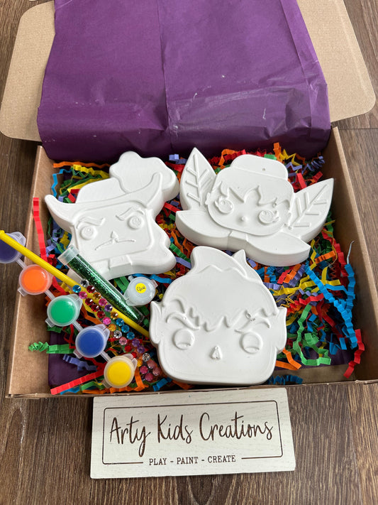 Paint Your Own Peter Pan, Tinkerbell and Hook Inspired Gift Set ~ Gift ~ Stocking Filler ~ Rainy Day Activity ~Hobby~ Craft Kit~ Neverland~