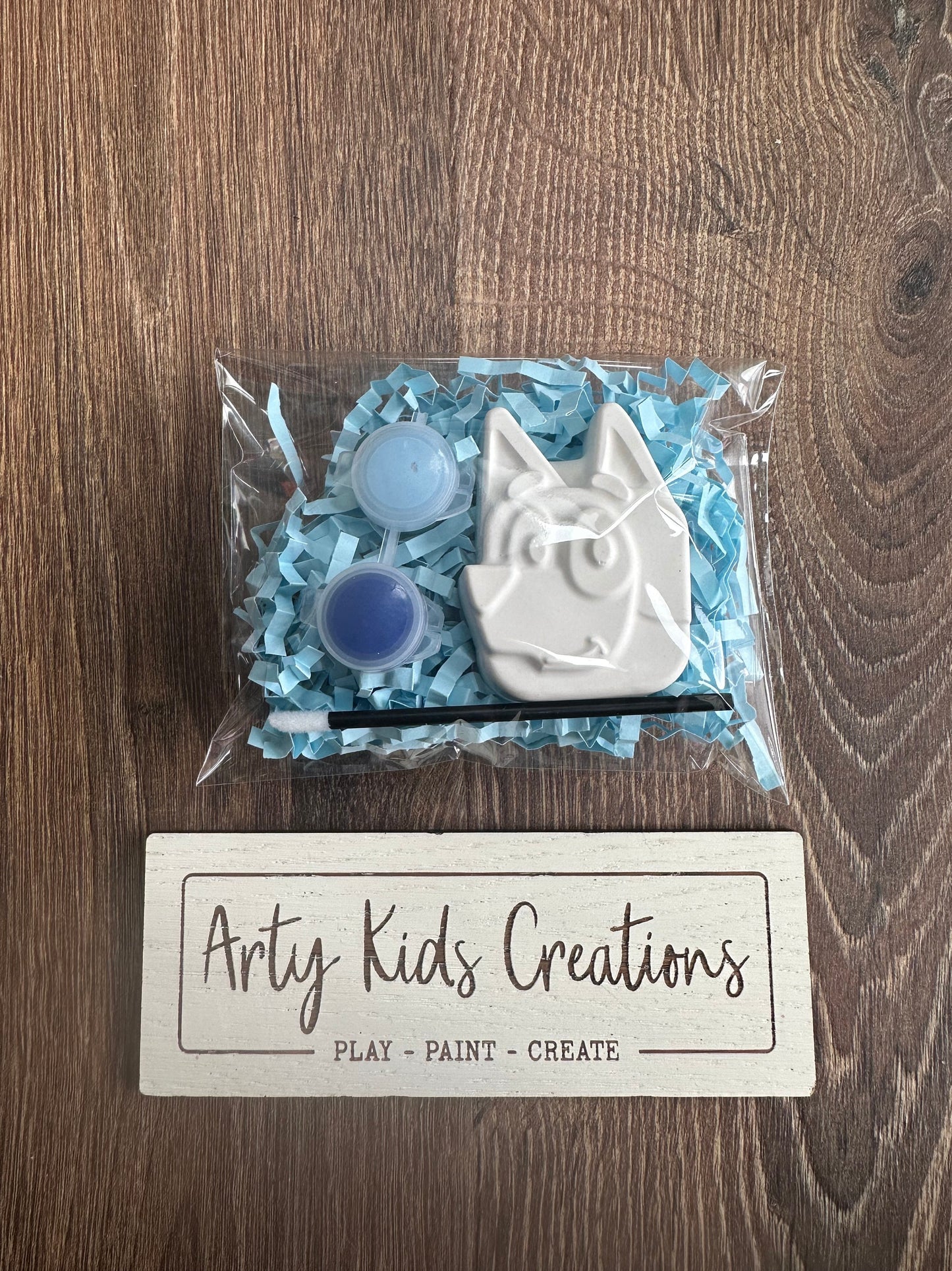 Paint Your Own Mini Blue Dog  Party Favour ~ Hobby ~ Party Bag ~ Rainy Day Activity~ Magnet Option