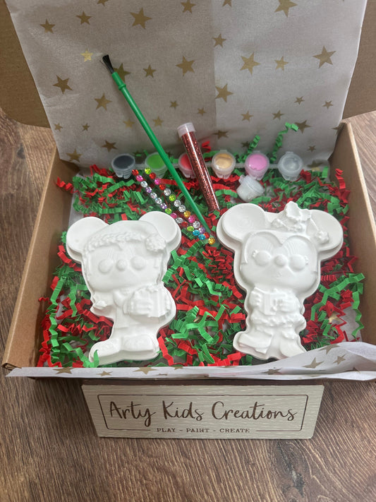 Paint Your Own Christmas Mr & Mrs Mouse ~ Children’s Crafts ~ Stocking Filler ~ Xmas Eve Box~ Kids Craft Set ~ Craft Kit