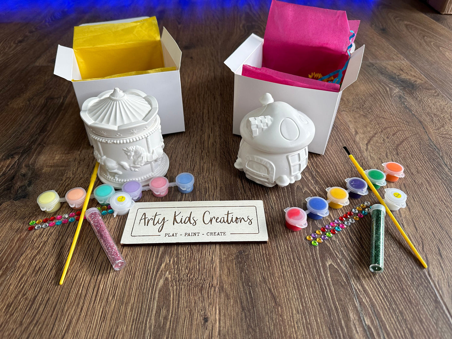 Paint Your Own Trinket Box- Pot~ Hobby~ Children’s crafts~ Party Favours~ Mothers Day~ Toadstool~ Carousel~ Jewellery Box